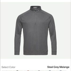 Kjus Steel Grey Melange Sz M Golf Quarter Zip